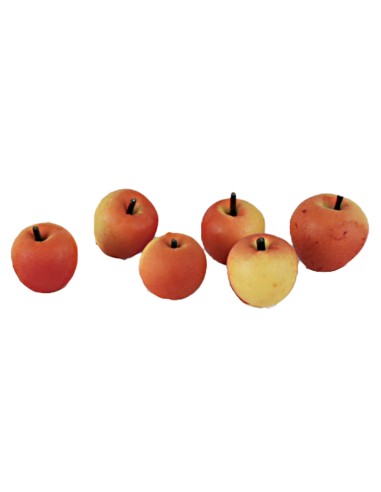 Set of 6 yellow-red apples ø 1 cm