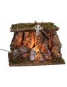 Grotta illuminata cm 39x27x25h per presepe Mondo Presepi