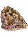 Presepe illuminato con fontana completo di statue 34x27x38h per