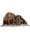 Presepe illuminato con forno e piccola cascata 81x40x45h