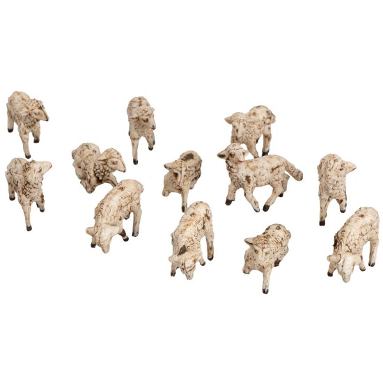 Set 12 pecore per statuine cm 8 per presepe Mondo Presepi