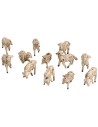 Set 12 pecore per statuine cm 8 per presepe Mondo Presepi