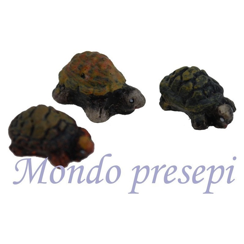 Set 3 tartarughe cm 1,2 in resina Mondo Presepi