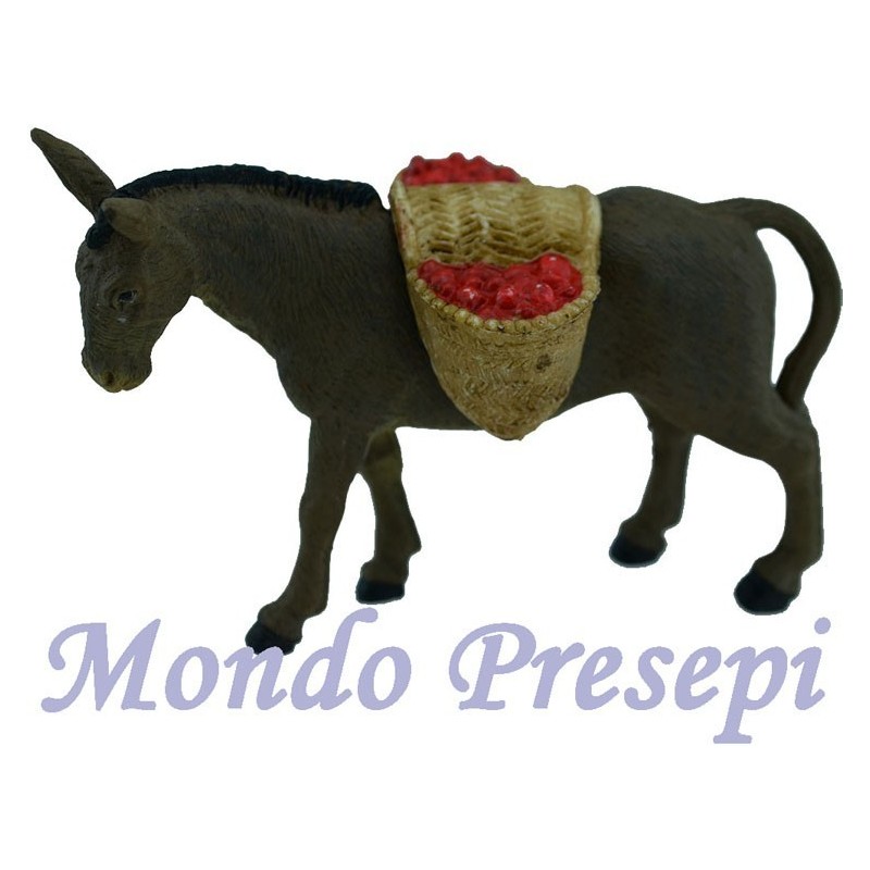 Burro con sacos de tomates Mundo Pesebres