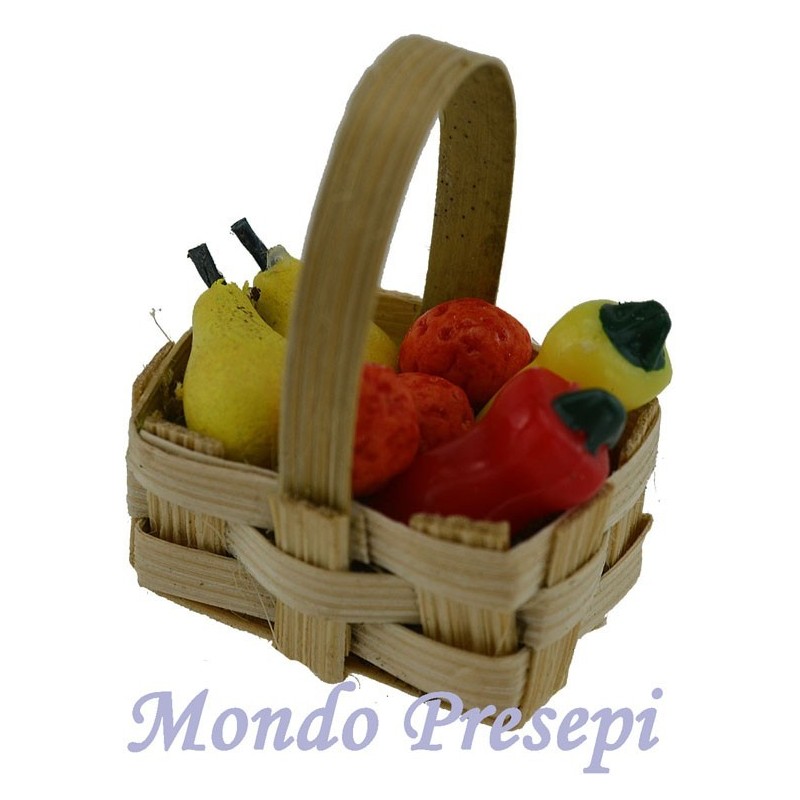 Cesto cm 2,5 con frutta e verdura -cesti per presepe Mondo