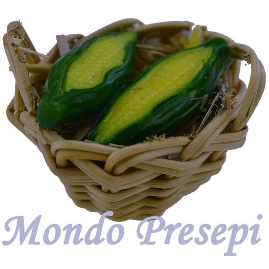 Basket with corn on the cob, ø 2.5 cm