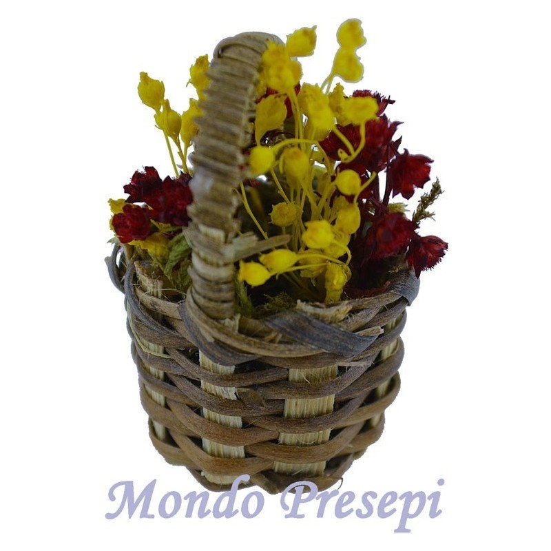 Cesta con flores ø 2,5 cm Mundo Pesebres