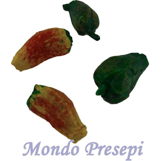 Set 4 peperoni assortiti Mondo Presepi