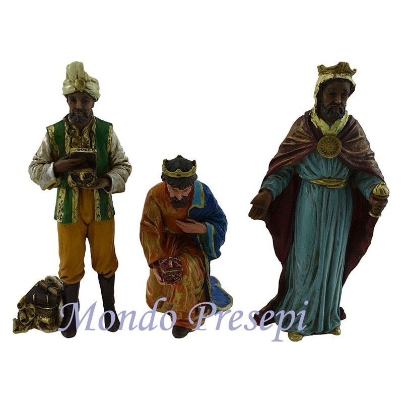 Cm 13 Conjunto de tres Reyes Magos cm 13 en resina Mundo