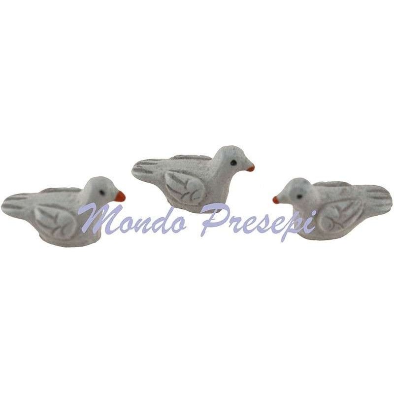 Set of 3 doves gray cm 2