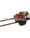 Carrito de madera con frutas y verduras Mundo Pesebres