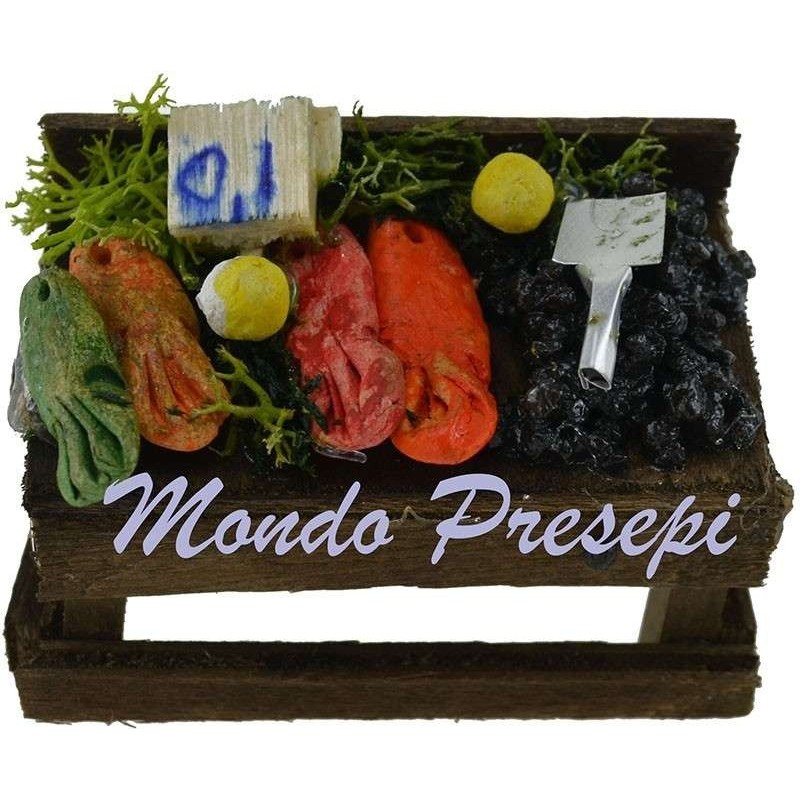 Banco con pescado cm 6,5x4x4 h. Mundo Pesebre