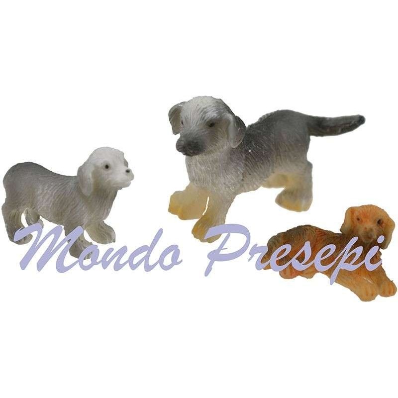 Conjunto de 3 perros en resina de 4-2 cm Mundo Belenes