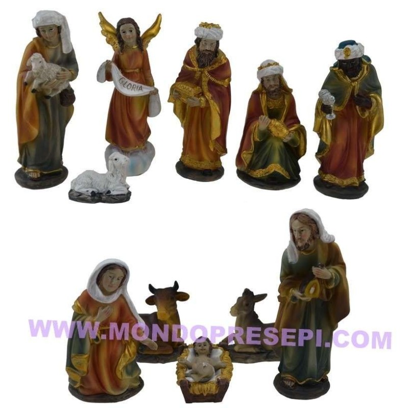 Conjunto de Natividad de 15 cm con 11 figuras Mundo Pesebres