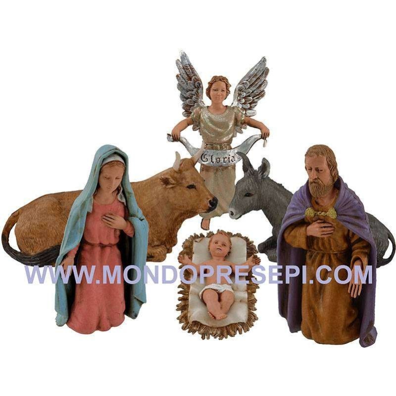 Cm 12 " Nativity set 6 pieces Landi moranduzzo