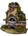 Forno presepe con fuoco funzionante a corrente cm 16x12,5x16 h.