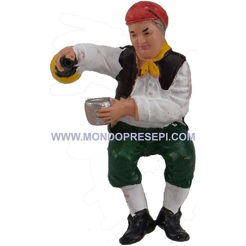 Drinker with bottle and glass 10 cm Euro