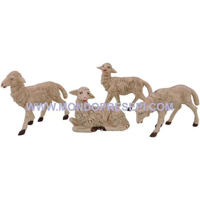 Set 4 pecore per statue cm 20-24 Mondo Presepi