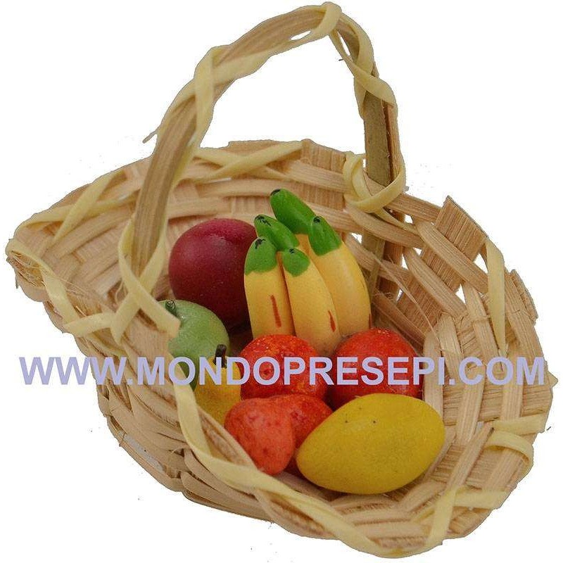 Cesta con frutas 5,5 cm Mundo Belenes