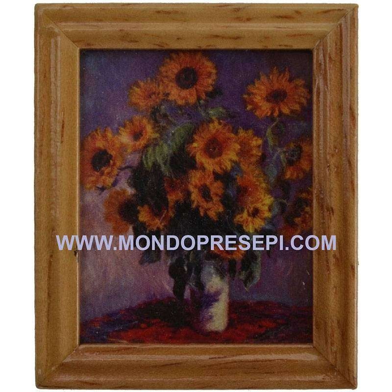 Cuadro con girasoles 4,8x5,8 cm Mundo Pesebres