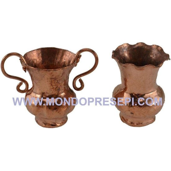 Set of 2 jars, copper h. 3 cm