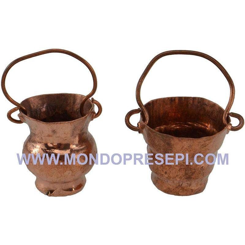 Set of 2 jars, copper h. 4 cm