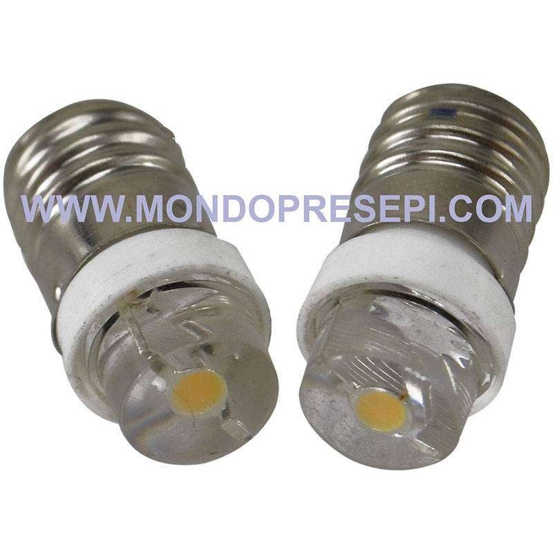 Juego de 2 LEDs luz blanca cálida difusa 3-3,5v. E10