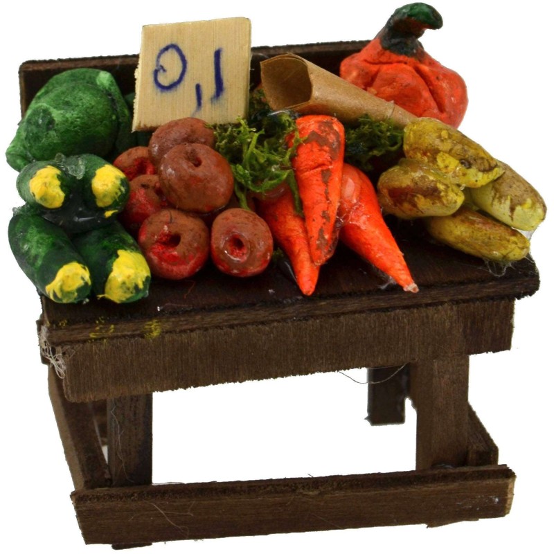 Banco de frutas y verduras cm 6x5x4,5 h. Mundo Pesebres