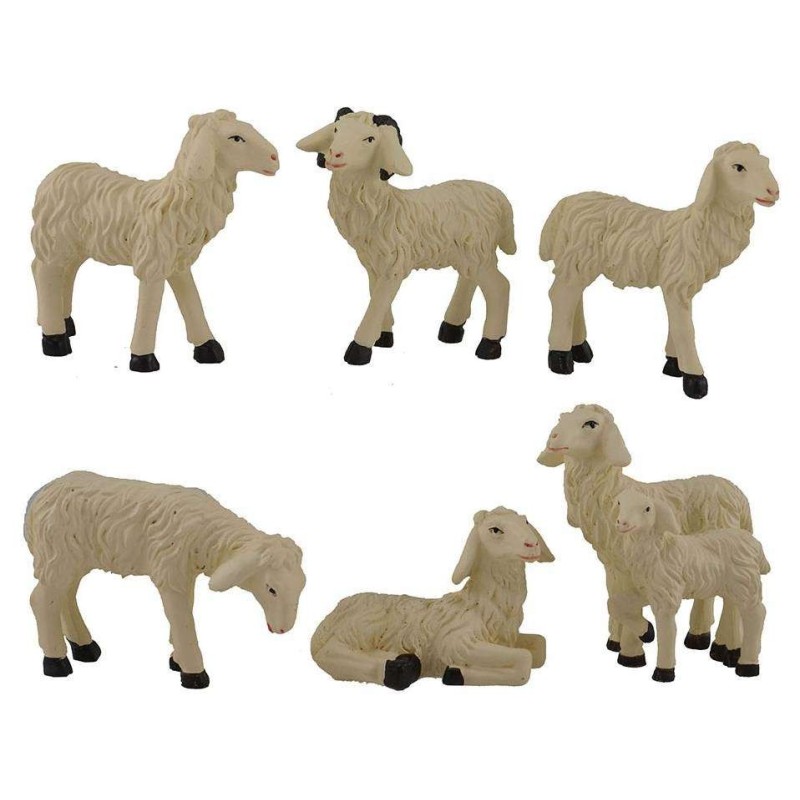 Set of 6 resin sheep for statues h. 15 cm