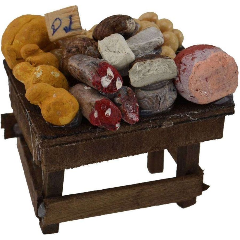 Banco salumi e formaggi cm 6x5x5 h. Mondo Presepi