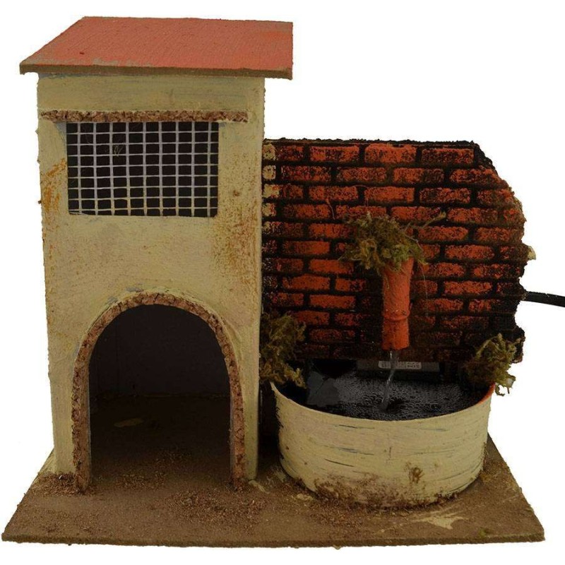 Casa con fuente funcional de 19x13,5x18 cm h.