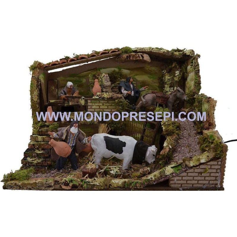 Nativity scene with 4 movements 12 cm