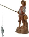 Fisherman with rod and fish 12 cm Fontanini